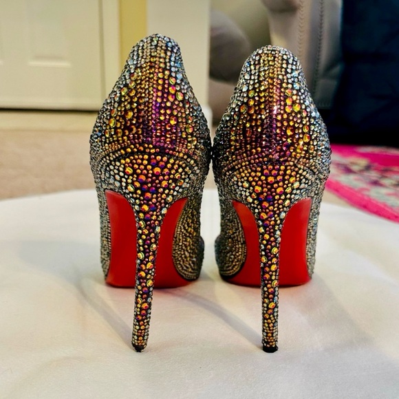 Christian Louboutin Pigalle Crystal Swarovski Volcano Strass Heels 37.5 120mm - Picture 12 of 14